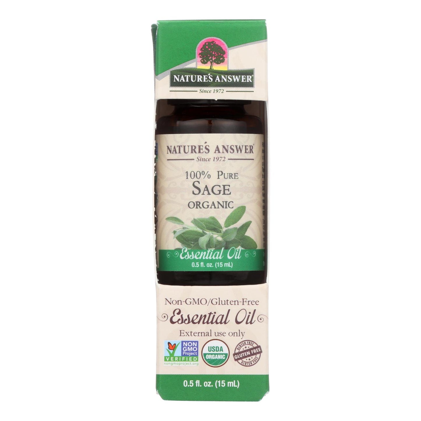 Nature's Answer - Aceite esencial orgánico - Salvia - 0.5 oz.