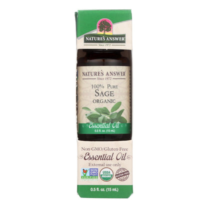 Nature's Answer - Aceite esencial orgánico - Salvia - 0.5 oz.