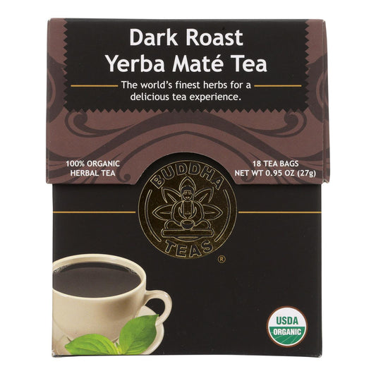 Buddha Teas - Té orgánico - Yerba mate tostada oscura - Caja de 6 - 18 bolsitas