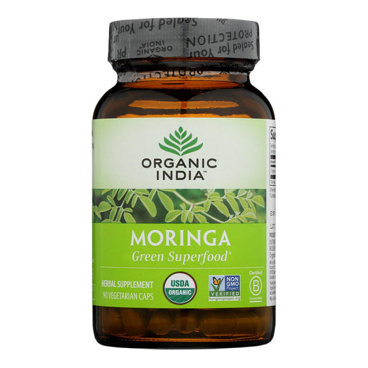 Moringa orgánica de la India - 90 cápsulas vegetales