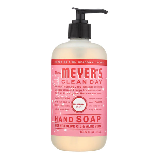 Mrs. Meyer's Clean Day - Jabón líquido para manos - Menta - Caja de 6 - 12,5 onzas líquidas.