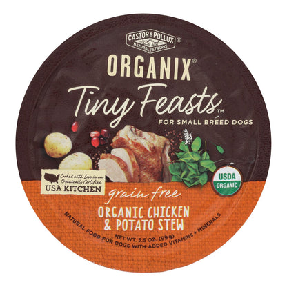 Comida para perros Castor y Pollux - Orgánica - Tiny Feasts - Pollo - Caja de 12 - 3.5 oz