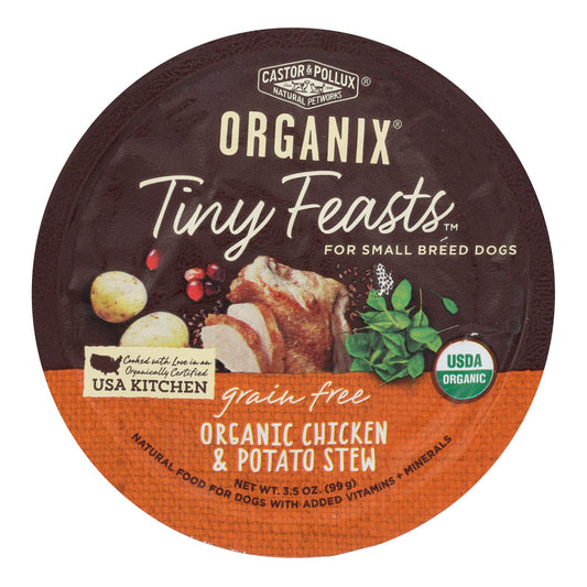 Comida para perros Castor y Pollux - Orgánica - Tiny Feasts - Pollo - Caja de 12 - 3.5 oz