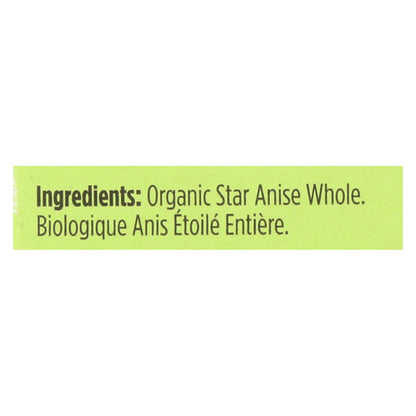 Spicely Organics - Anís estrellado orgánico - Entero - Caja de 6 - 0.1 oz.