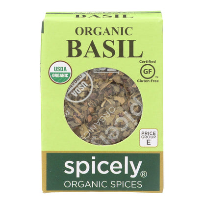 Spicely Organics - Albahaca orgánica - Caja de 6 - 0.1 oz.