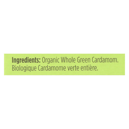 Spicely Organics - Vainas de cardamomo orgánico - Verde - Caja de 6 - 0,2 oz.