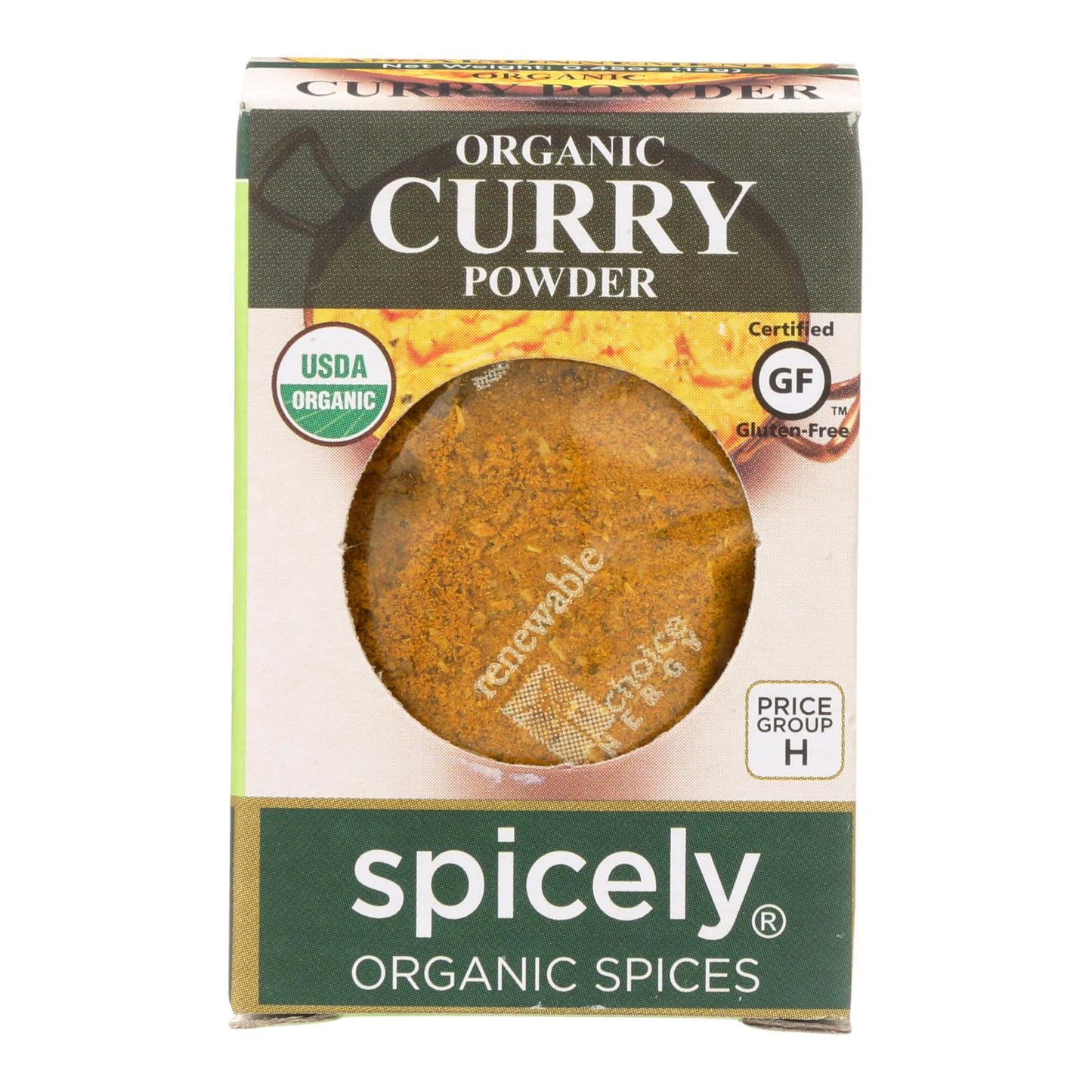 Spicely Organics - Polvo de curry orgánico - Caja de 6 - 0,45 oz.