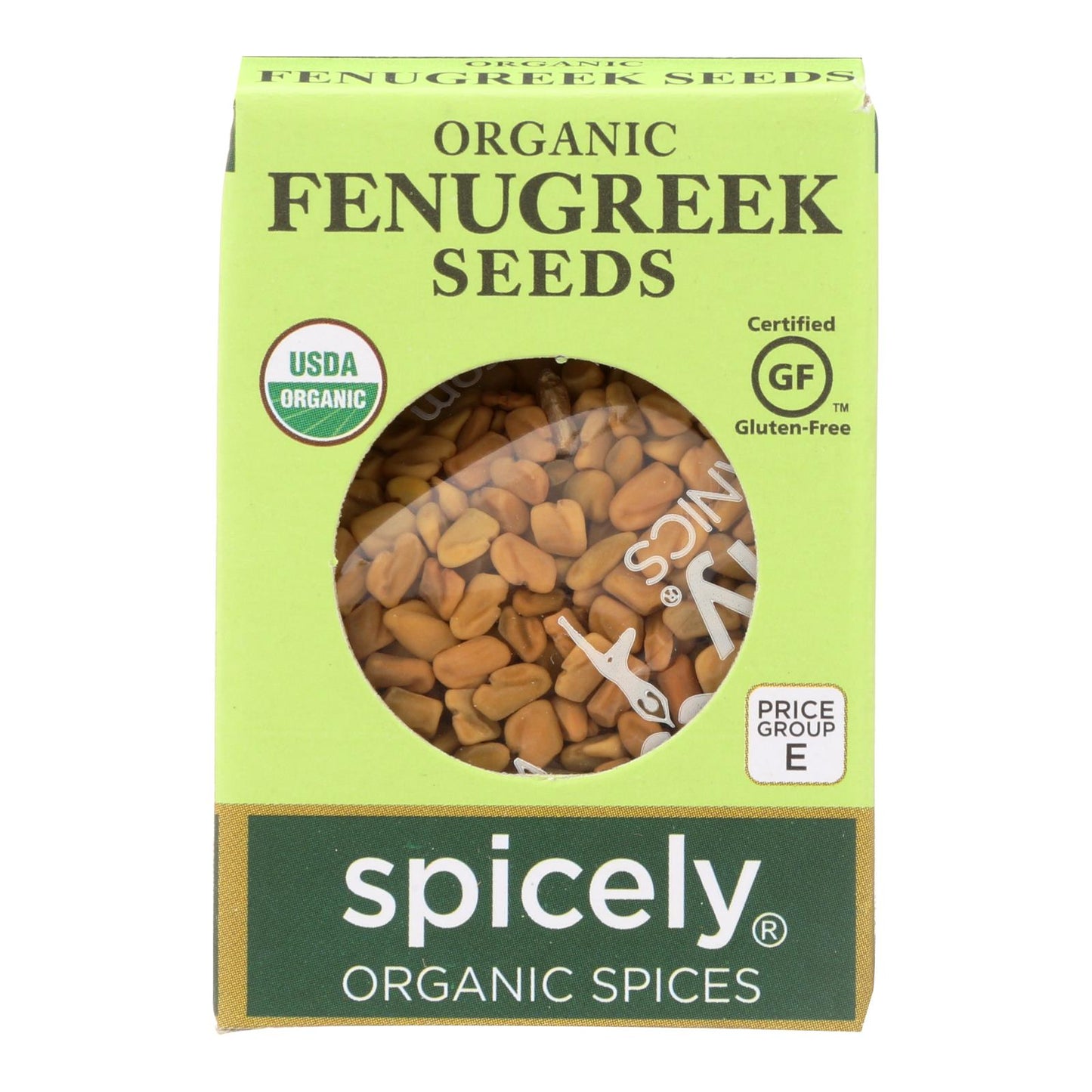 Spicely Organics - Semillas de fenogreco orgánico - Caja de 6 - 0,45 oz.