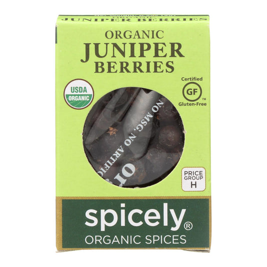 Spicely Organics - Bayas de enebro orgánicas - Caja de 6 - 0,2 oz.