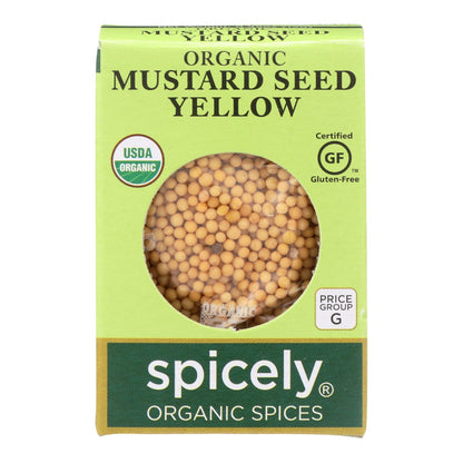 Spicely Organics - Semilla de mostaza orgánica - Amarilla - Caja de 6 - 0,45 oz.