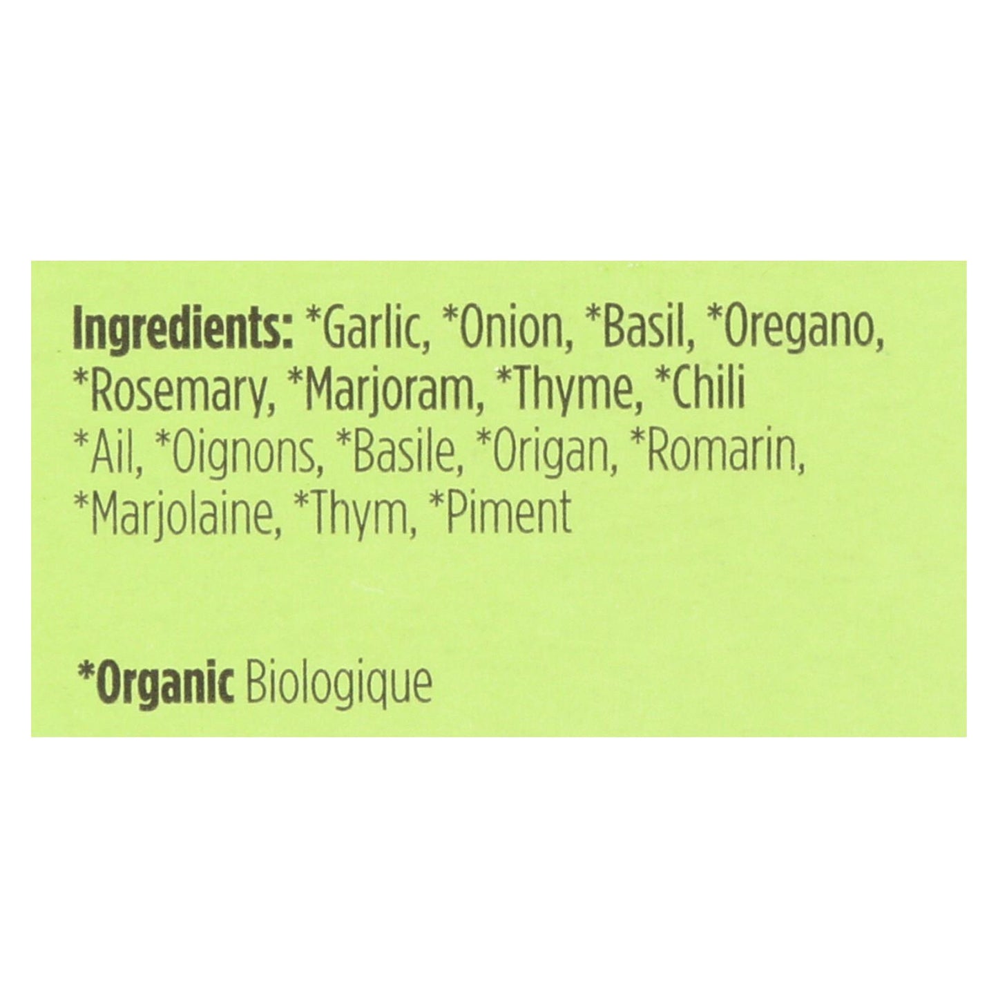 Spicely Organics - Condimento italiano orgánico - Caja de 6 - 0,1 oz.