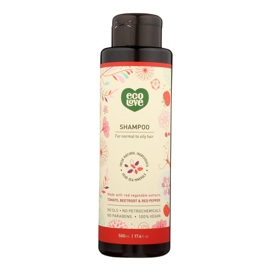 Ecolove Shampoo - Red Vegetables Shampoofor Normal To Oily Hair - Case Of 1 - 17.6 Fl Oz.