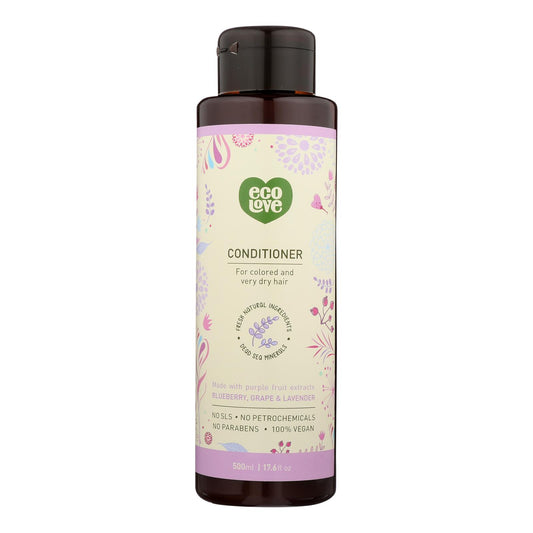 Ecolove Conditioner - Purple Fruit Conditioner For Colored And Very Dry Hair - Case Of 1 - 17.6 Fl Oz.