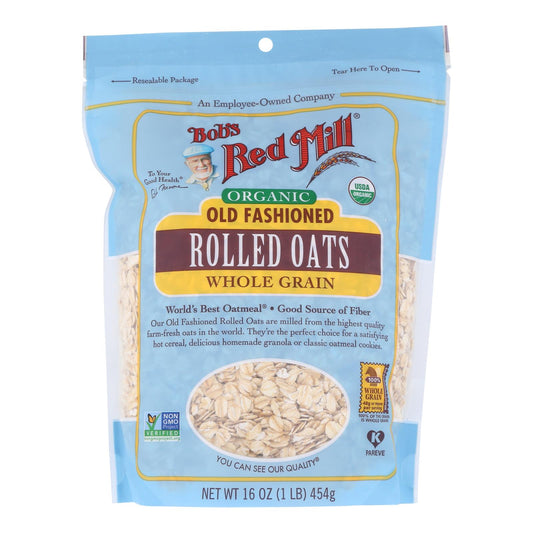 Bob's Red Mill - Avena orgánica arrollada al estilo antiguo - Caja de 4 - 16 oz