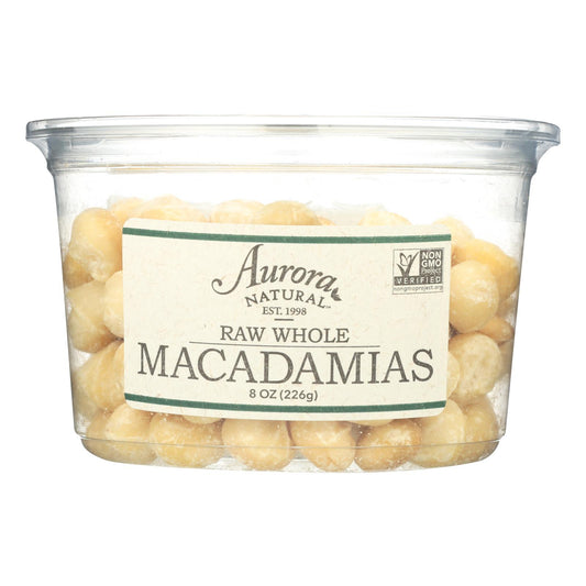 Aurora Natural Products - Macadamias enteras crudas - Caja de 12 - 8 oz.