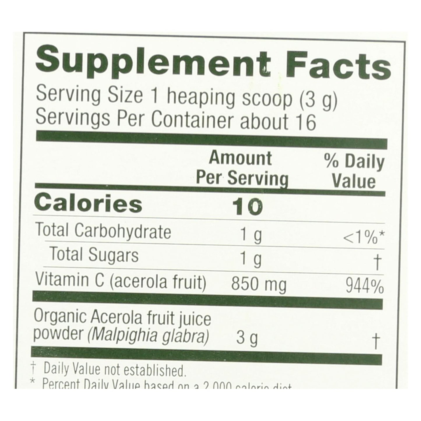 Flora - Polvo de acerola - 1 unidad - 1,7 oz