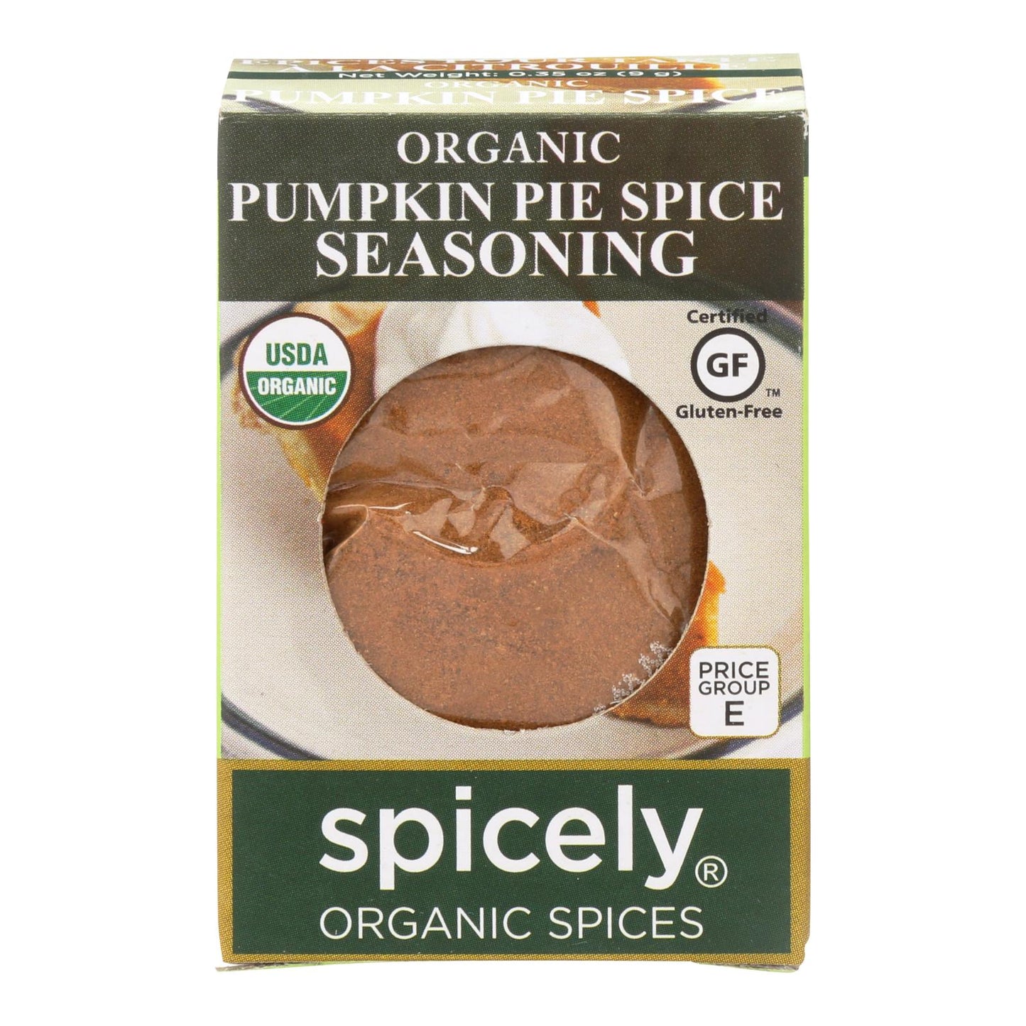 Spicely Organics - Condimento orgánico - Especias para pastel de calabaza - Caja de 6 - 0,35 oz.