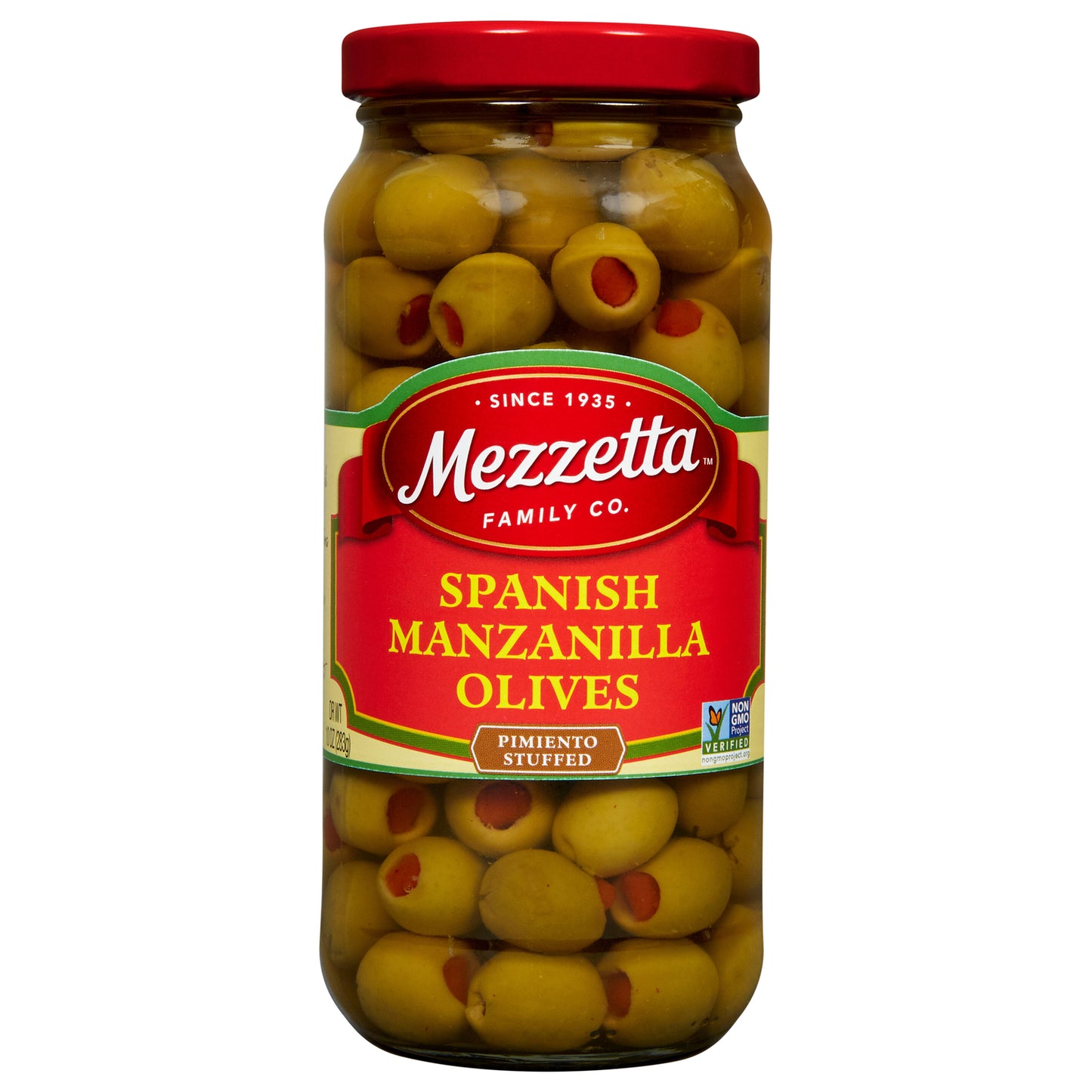 Mezzetta 西班牙曼萨尼拉橄榄配甜椒 - 6 盒装 - 10 盎司。
