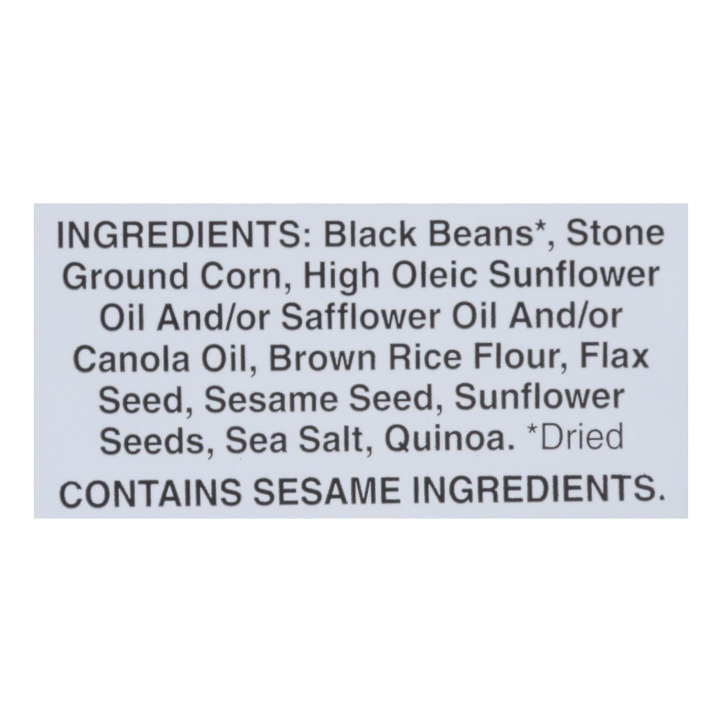 La comida debe tener buen sabor Chips de frijoles multigrano (frijoles negros) - Caja de 12 - 5,5 oz
