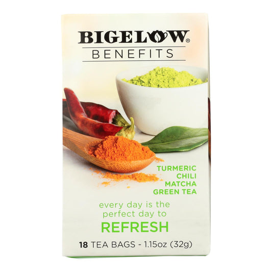 Té Bigelow Tea - Matcha verde - Refrescante - Caja de 6 - 18 bolsas