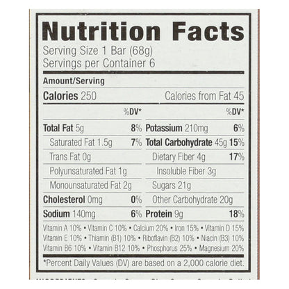 Clif Bar - Barra energética - Chips de chocolate - Caja de 9 - 6/2.4oz.