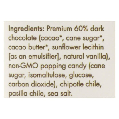 Barra de chocolate negro Firecracker de Chuao Chocolatier - Caja de 12 - 2,8 oz