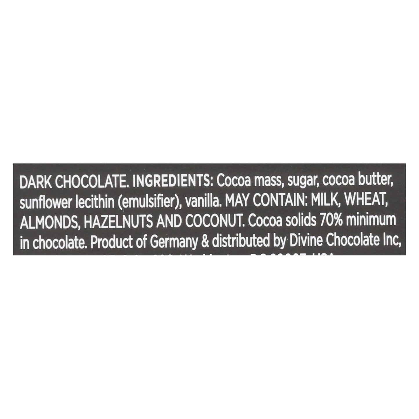 Divine - Snack Bar Chocolate Negro 70% - Caja De 18 - 1.2 Oz