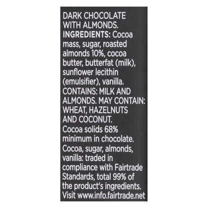 Divine - Barra de chocolate negro con almendras - Caja de 12 - 3 oz