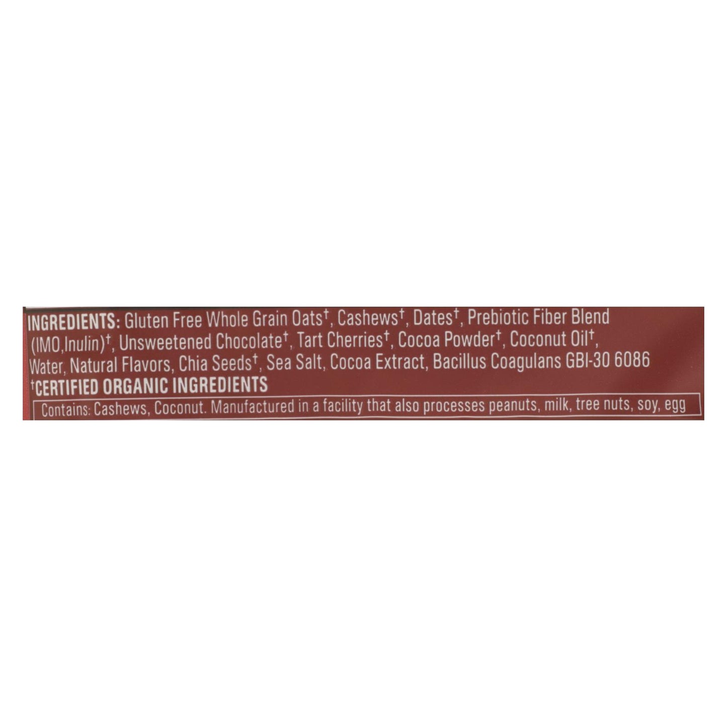 Core Foods - Barritas de chocolate negro probiótico - Caja de 8 - 2 oz