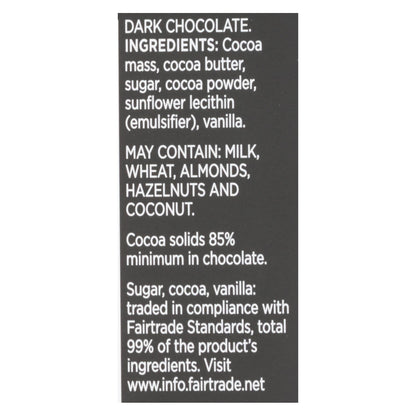 Divine - Barra de chocolate negro 85% - Caja de 12 - 3 oz