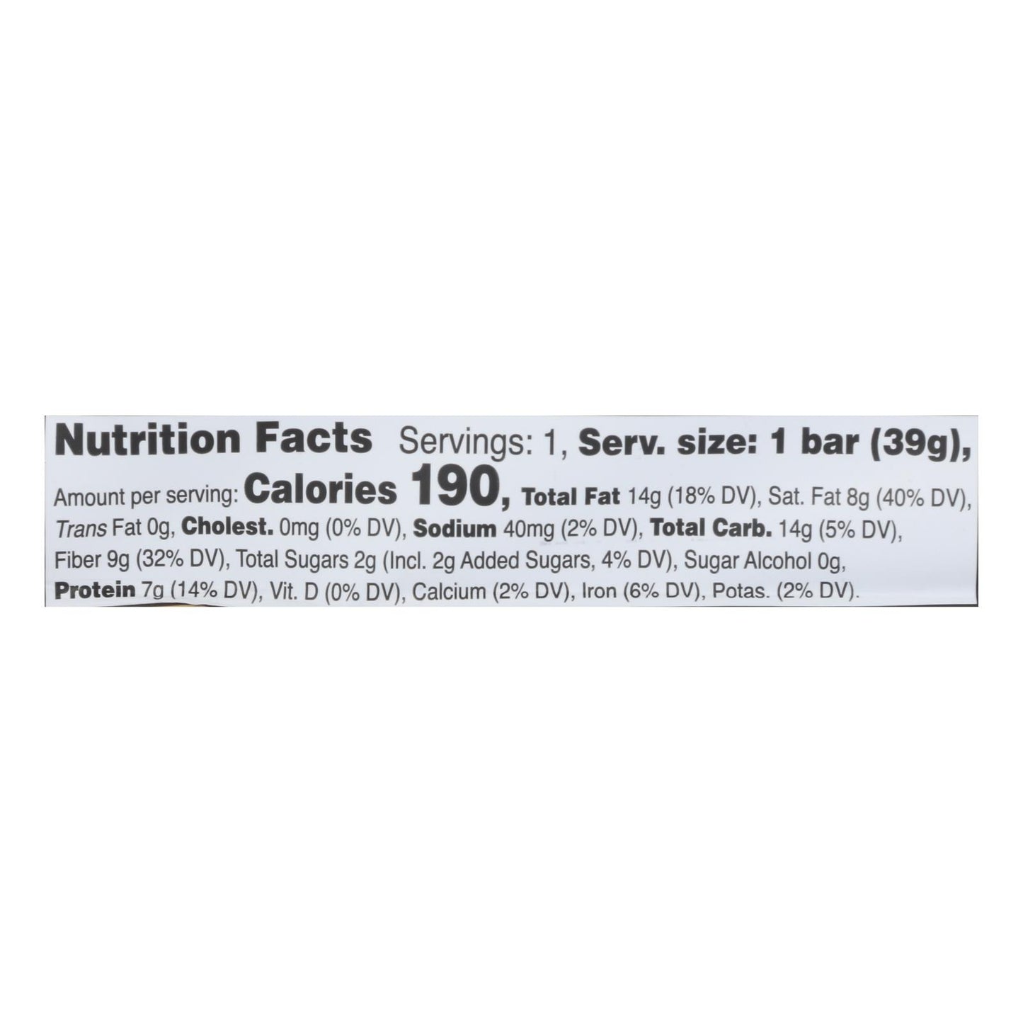 Love Good Fats - Barra de galleta con chispas de chocolate Dgh - Caja de 12 - 1.38 oz