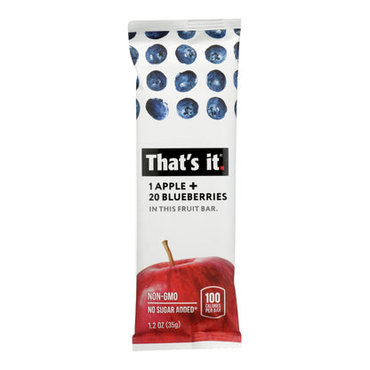 That's It Fruit Bar - Apple And Blueberry - Case Of 12 - 1.2 Oz