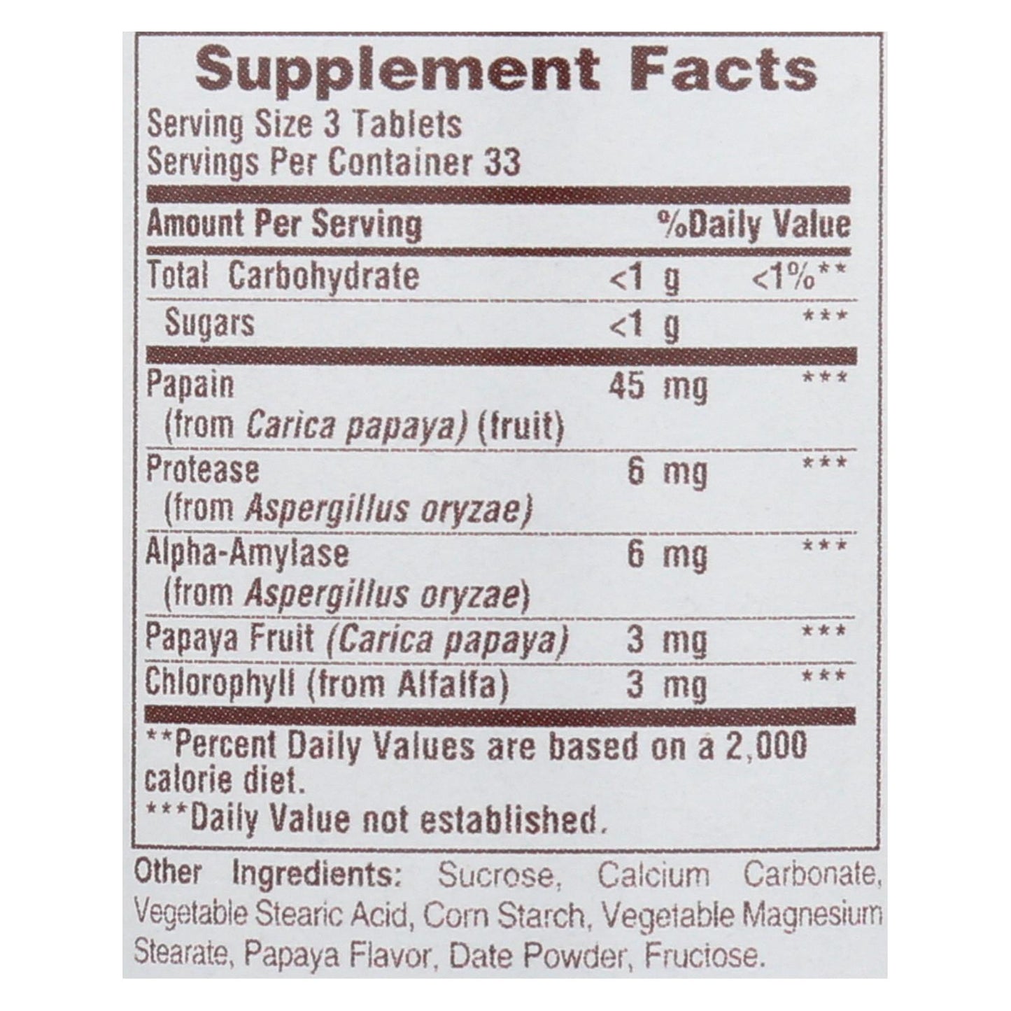 American Health - Enzima de papaya con clorofila masticable - 100 comprimidos masticables