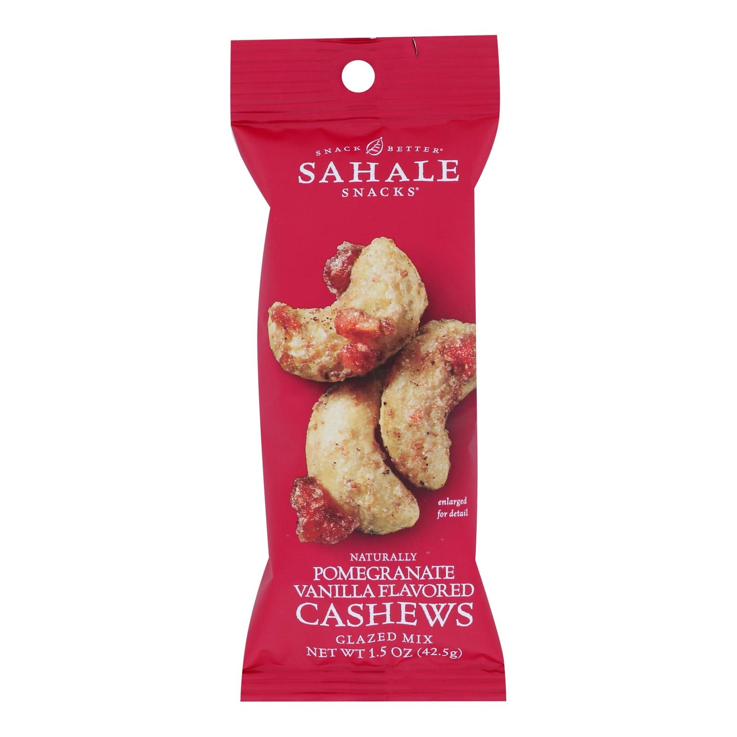 Sahale Snacks Frutos secos glaseados: anacardos con granada y vainilla, 1,5 oz, caja de 9