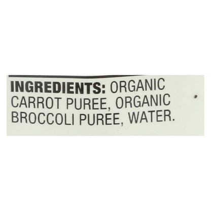 Puré de brócoli y zanahoria orgánico para bebés Earth's Best - Etapa 2 - Caja de 12 - 3,5 oz.