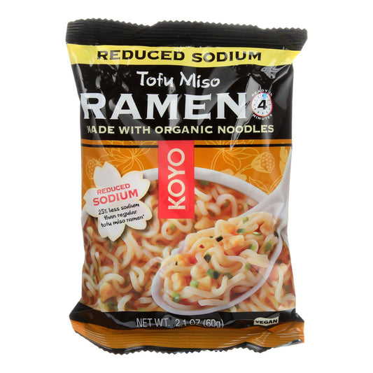 Ramen de miso y tofu Koyo con bajo contenido de sodio - Caja de 12 - 2,1 oz