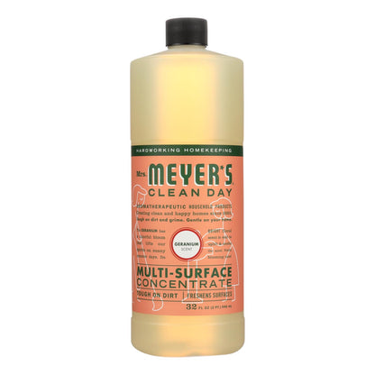 Mrs. Meyer's Clean Day - Concentrado multisuperficie - Geranio - 32 onzas líquidas - Caja de 6