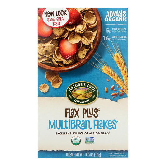 Cereales en hojuelas multibran de lino orgánico Nature's Path - Caja de 12 - 13,25 oz.