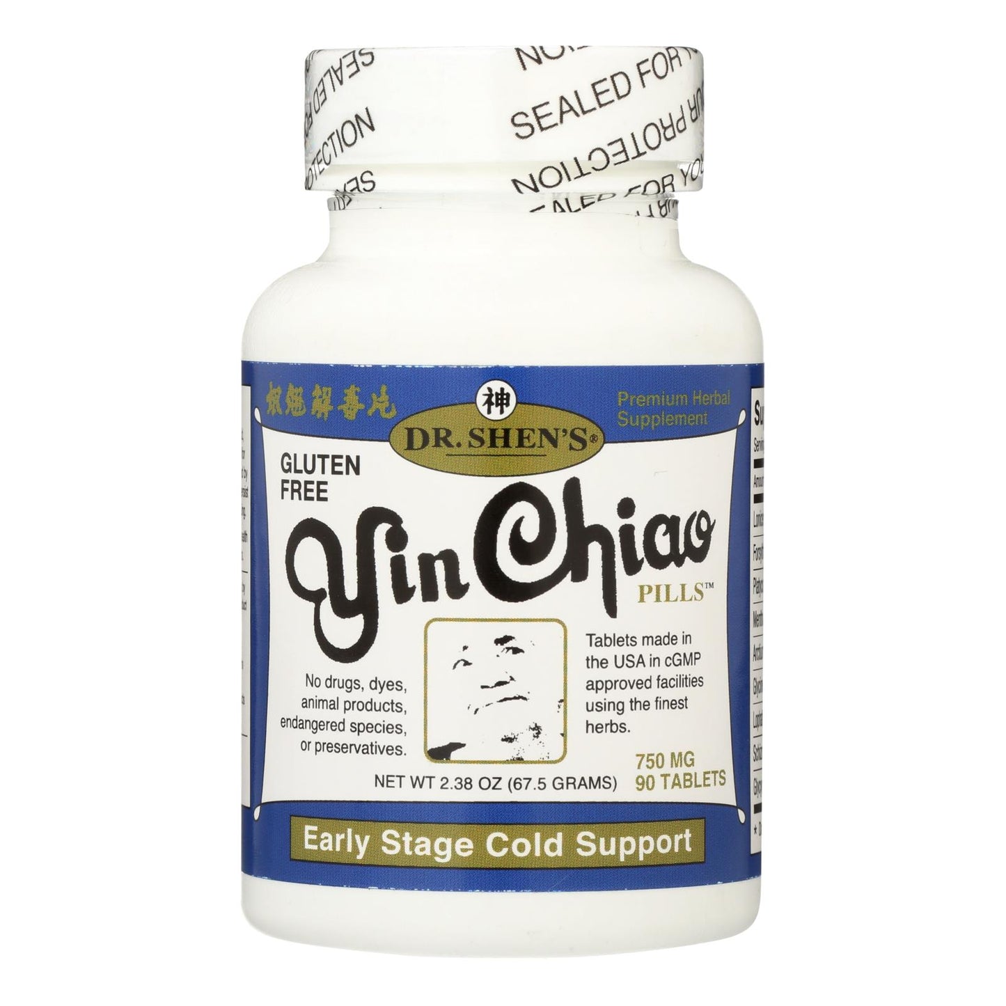 Yin Chiao del Dr. Shen para la gripe y el resfriado - 750 mg - 90 comprimidos