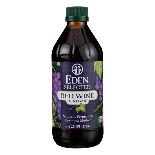 Vinagre de vino tinto crudo sin filtrar de Eden Foods - Caja de 12 - 16 fl oz
