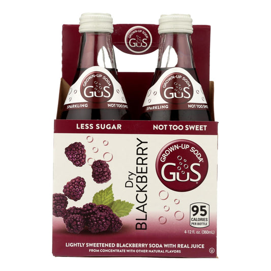 Gus Grown Up Soda - Soda Dry Blackberry - Case Of 6 - 4/12 Fz