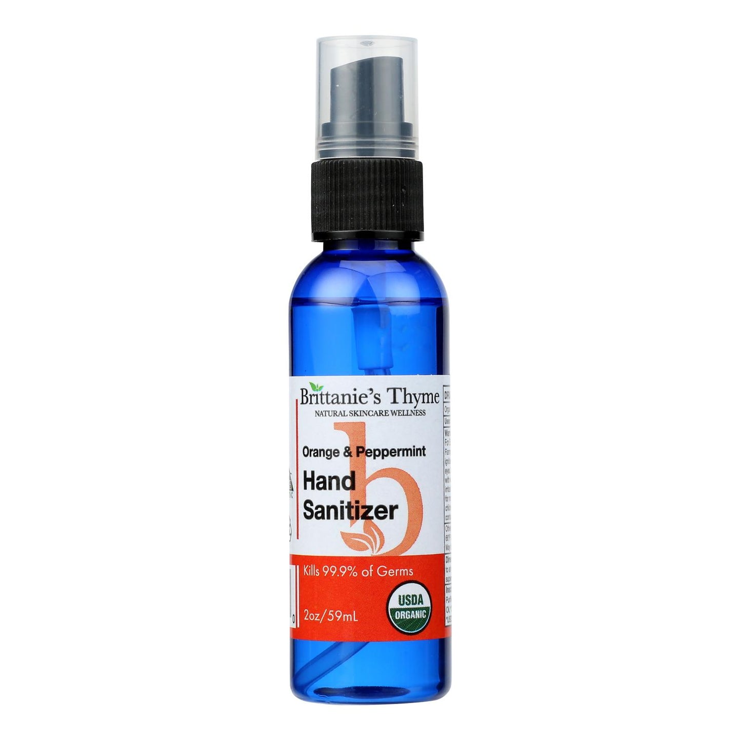 Brittanie's Thyme - Desinfectante de manos orgánico - Naranja - 2 oz.