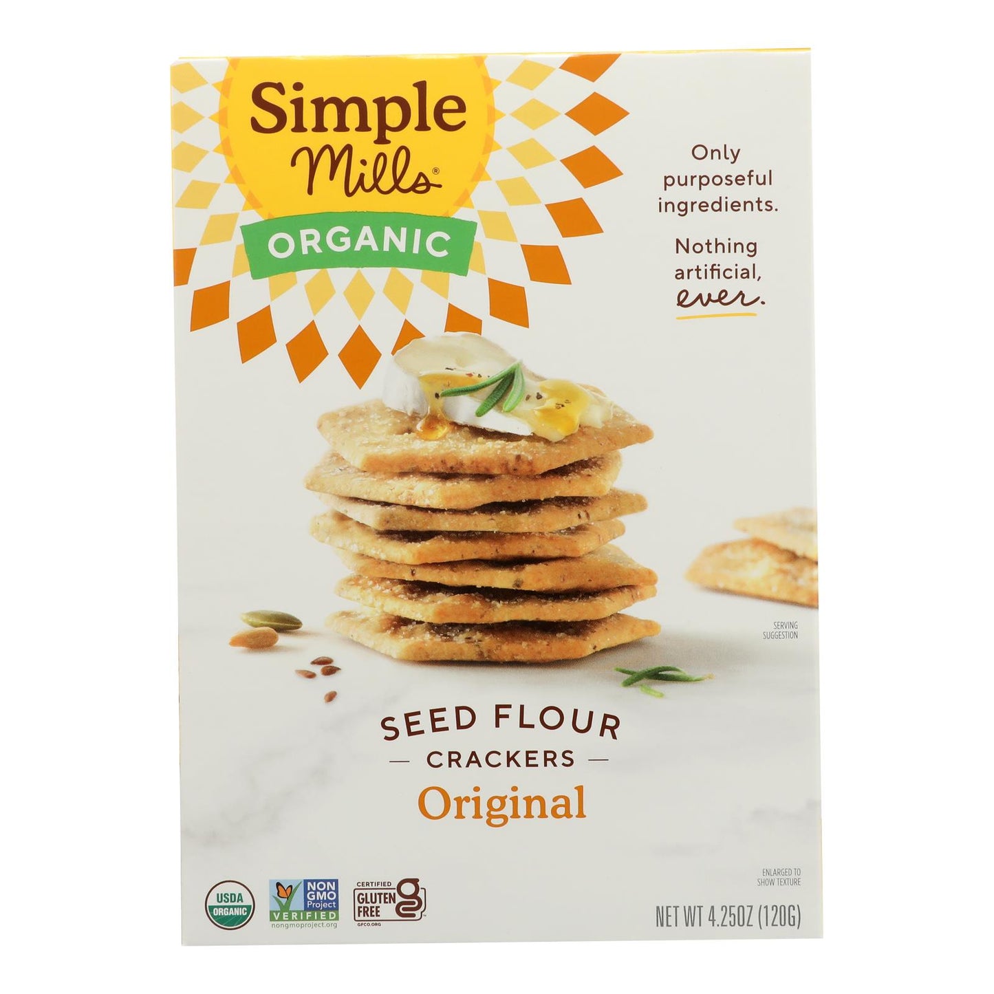 Simple Mills - Crckr Seed Flr Original - Caja de 6 - 4,25 oz