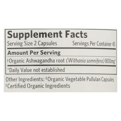 Organic India Wellness Supplements, Ashwagandha  - 1 Each - 90 Vcap