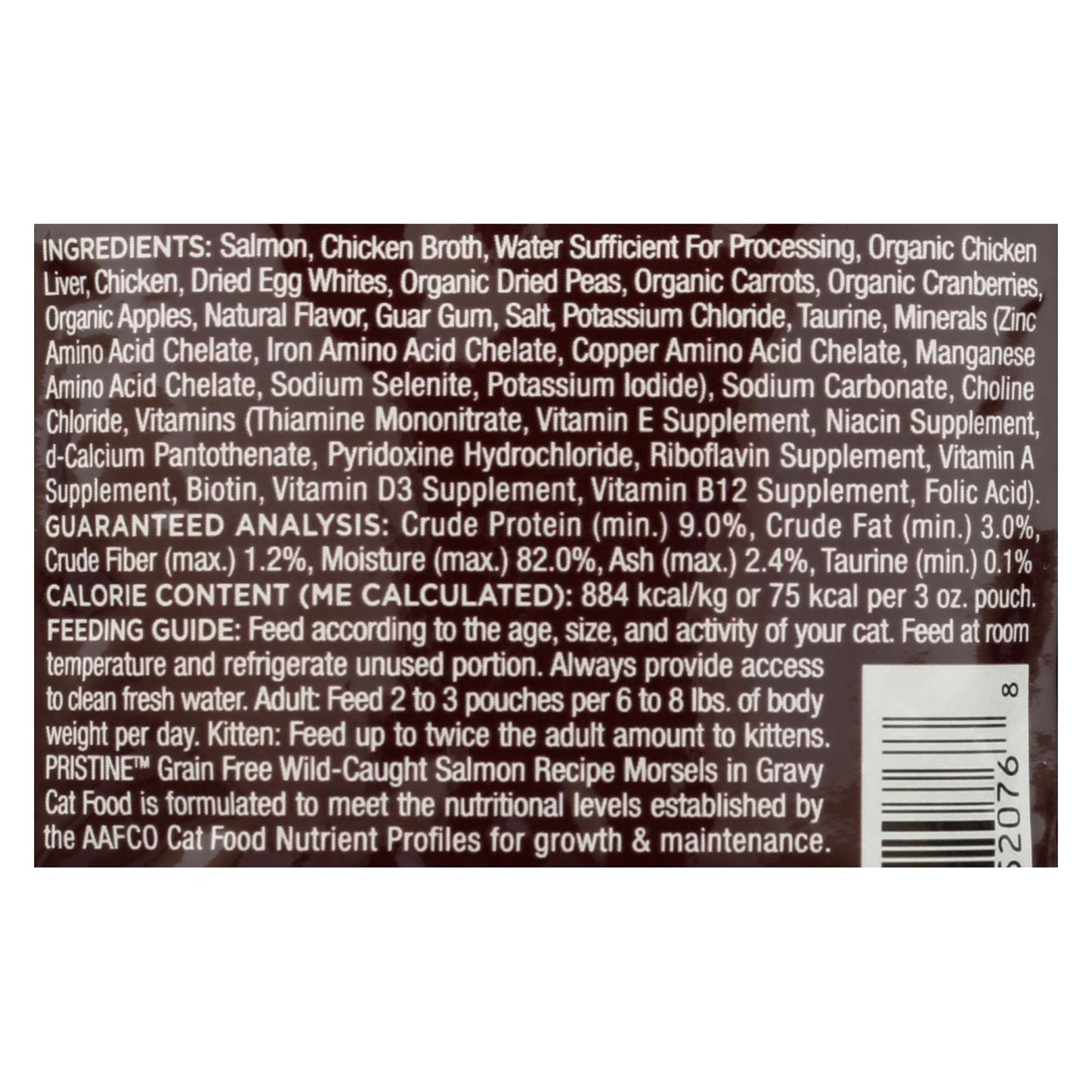 Alimento húmedo para gatos Castor &amp; Pollux Pristine Grain-free Wild-caught Salmon Recipe - Caja de 24 - 3 oz