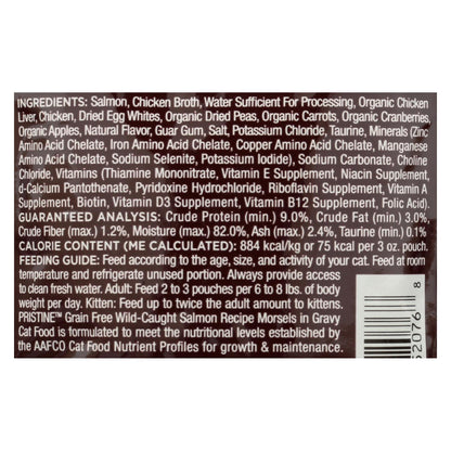 Alimento húmedo para gatos Castor &amp; Pollux Pristine Grain-free Wild-caught Salmon Recipe - Caja de 24 - 3 oz