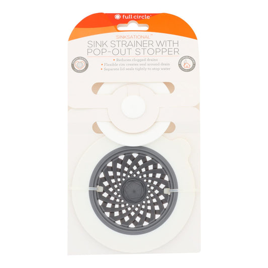 Full Circle Home - Sinksational Sink Strainer - Gray White - Case Of 6 - 1 Count