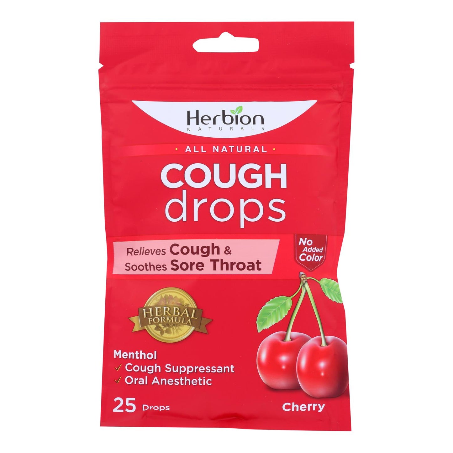 Pastillas para la tos Herbion Naturals sabor cereza, 1 unidad, 25 unidades