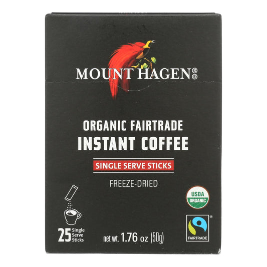 Café instantáneo orgánico de comercio justo Mount Hagen, 25 unidades, 25 unidades, caja de 8, 1,76 oz