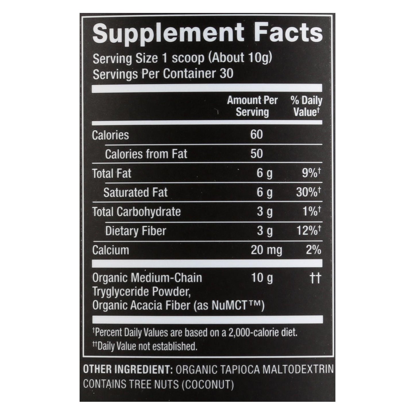 Nutiva - Polvo Mct - 1 unidad - 10,6 oz